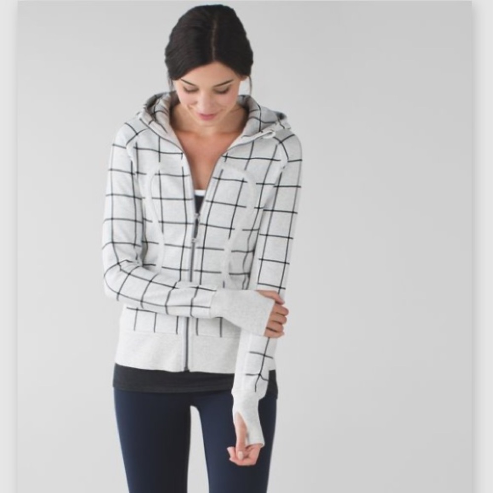 Lululemon Scuba II Estate Sales Grid Black / Heathered White 8